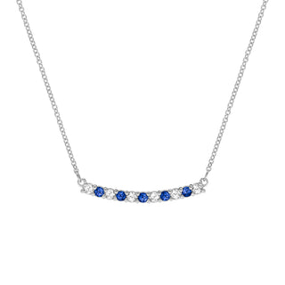 1.32TCW Round Cut Sapphire Moissanite September Birthstone Necklace