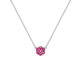 0.70TCW Round Cut Floral Moissanite July Birthstone Necklace