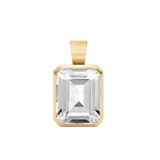 4.0CT Emerald Cut Diamond Moissanite April Birthstone Pendant Necklace