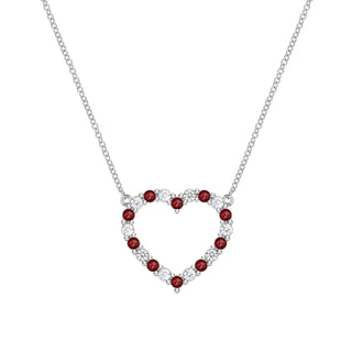 2.50 TCW Round Cut Open Heart Moissanite Necklace-January Birthstone