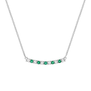 1.32TCW Round Cut Emerald Moissanite May Birthstone Necklace