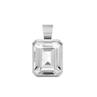 4.0CT Emerald Cut Diamond Moissanite April Birthstone Pendant Necklace