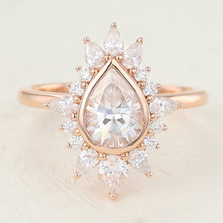 pear-shaped-moissanite-cluster-halo-engagement-ring