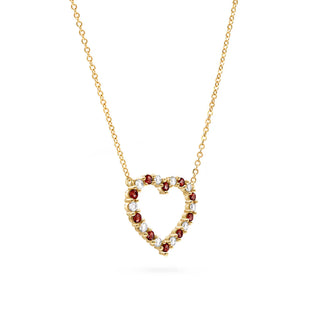 2.50 TCW Round Cut Open Heart Moissanite Necklace-January Birthstone