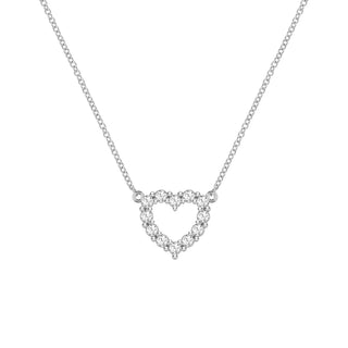 1.45TCW Round Open Heart Moissanite April Birthstone Necklace