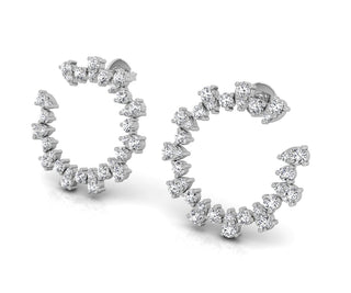 1.68CT Pear & Round Cut Moissanite Open Diamond Earrings For Her