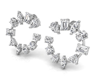 4.74CT Mix Cut Moissanite Stud Diamond Earrings For Women