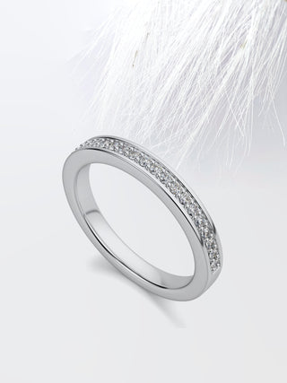 Round Cut Channel Diamond Wedding Band For Women