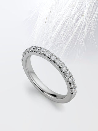 Round Cut Half Eternity Diamond Wedding Band For Her