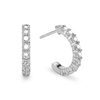 1.08TCW Round Diamond Moissanite April Birthstone Hoop Earrings