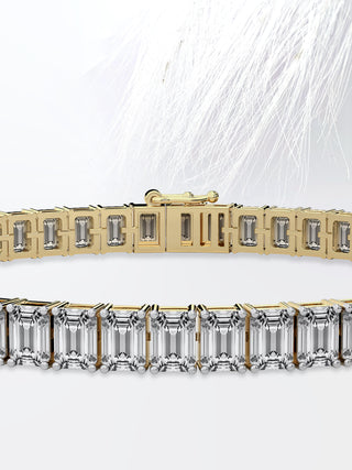 10ct Emerald Cut Tennis Moissanite Diamond Bracelet For Women