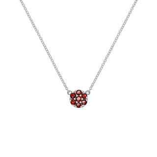 0.70 TCW Round Cut Floral Moissanite January Birthone Necklace