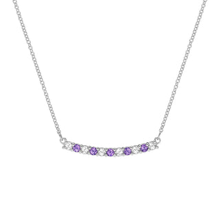 1.35TCW Round Amethyst Moissanite Diamond February Birthstone Necklace