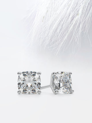 2.0CT Cushion Cut Stud Moissanite Diamond Earrings For Women