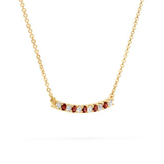 1.40TCW Round Garnet Moissanite Diamond January Birthstone Necklace