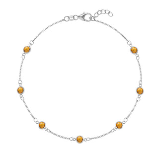 1.75TCW Round Cut Citrine Moissanite November Birthstone Bracelet