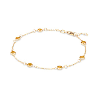 1.75TCW Round Cut Citrine Moissanite November Birthstone Bracelet