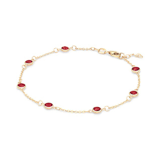 1.75 TCW Round Cut Garnet Moissanite January Birthstone Bracelets