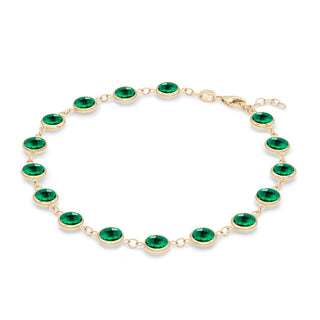 13.44TCW Round Cut Emerald Moissanite May Birthstone Bracelet