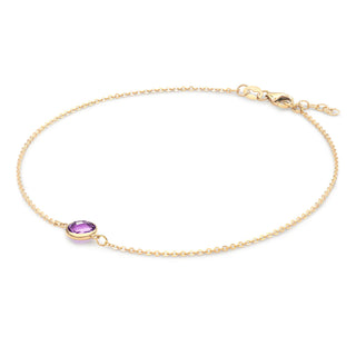 0.40 TCW Round Solitaire Amethyst Moissanite February Birthstone Bracelet