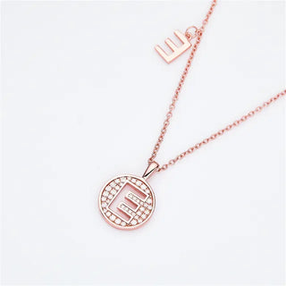 " E " Letter Moissanite Diamond Necklace for Women