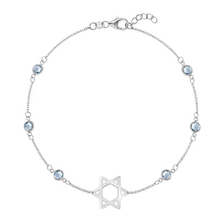 1.50 TCW Round Cut Star Moissanite March Birthstone Bracelet