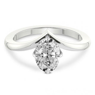 1.5CT Oval Cut Chevron Moissanite Diamond Engagement Ring For Women