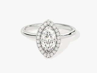 1.0CT Marquise Diamond Halo Moissanite Engagement Ring