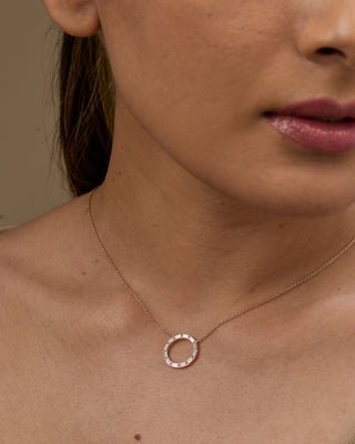 Baguette Cut Diamond Moissanite Circle Necklace (Medium)
