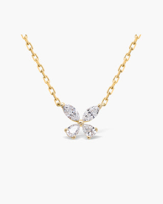 Round Cut Moissanite Interlocked Gold & Diamond Paperclip Link Necklace