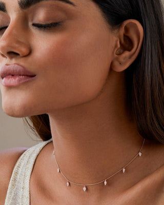 Dangling Diamond Moissanite Pear Drop Necklace For Women