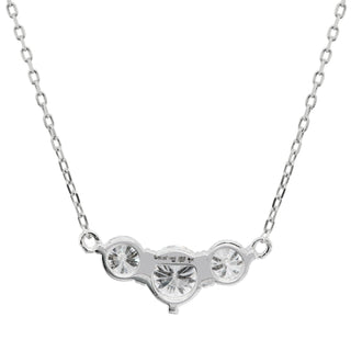 Three Stone Round Shape Diamond Moissanite Necklace