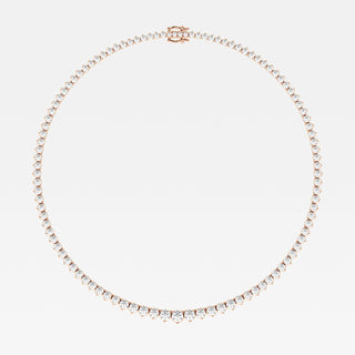 Round Cut Moissanite Riviera Diamond Tennis Necklace In White Gold