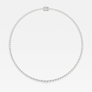 Round Cut Moissanite Riviera Diamond Tennis Necklace In White Gold