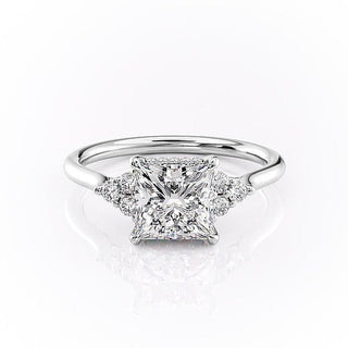 princess-cut-cluster-moissanite-engagement-ring