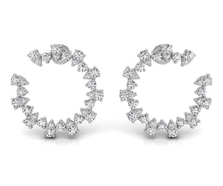 1.68CT Pear & Round Cut Moissanite Open Diamond Earrings For Her