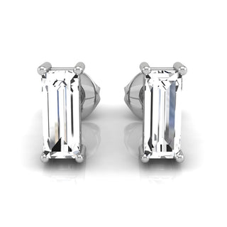 0.53ct Baguette Cut Stud Moissanite Diamond Earrings For Women