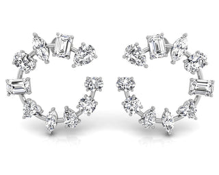 4.24CT Mix Cut Open Moissanite Stud Diamond Earrings For Women