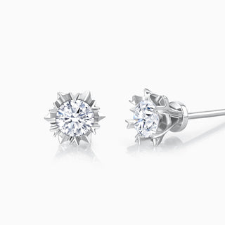 0.2CT Round Cut Solitaire Moissanite Stud Diamond Earrings