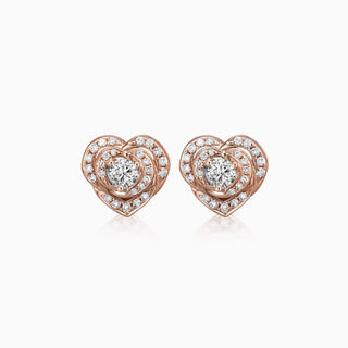 0.1CT Heart Shape Round Cut Halo Moissanite Diamond Earrings For Women