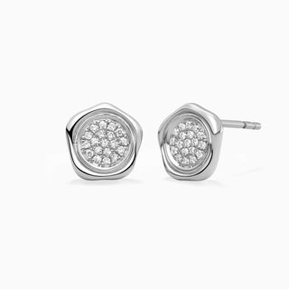 0.1CT Round Cut Micro Pave Moissanite Diamond Earrings For Women