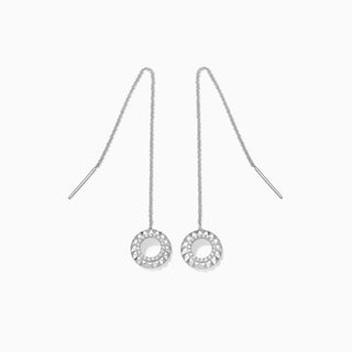 0.12CT Round Cut Micro Pave Circle Moissanite Diamond Earrings For Women