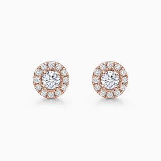 0.4CT Round Cut Halo Moissanite Stud Diamond Earrings For Women