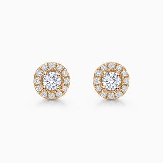 0.4CT Round Cut Halo Moissanite Stud Diamond Earrings For Women