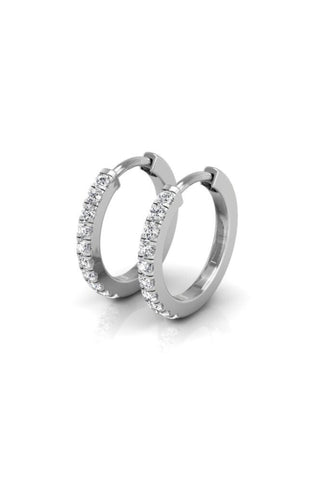 0.14CT Round Cut Hoop Moissanite Diamond Earrings Anniversary Gift