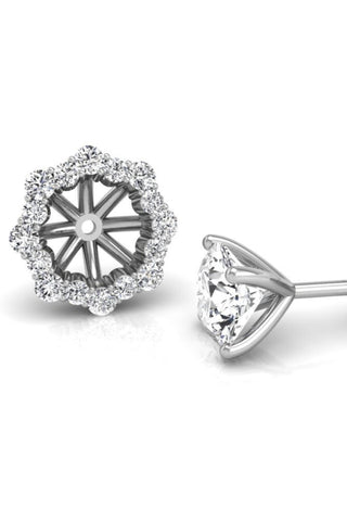 1.0CT Round Cut Halo Moissanite Diamond Earrings Anniversary Gift