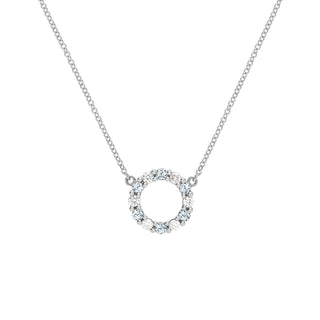 1.45TCW Round Open Circle Moissanite March Birthstone Necklace