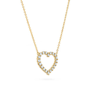 1.45TCW Round Open Heart Moissanite March Birthstone Necklace