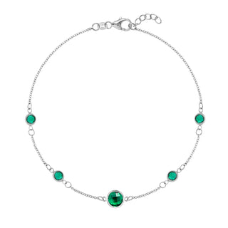 2.0TCW Round Cut Emerald Moissanite May Birthstone Bracelet