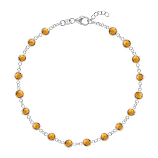 4.50TCW Round Cut Citrine Moissanite November Birthstone Bracelet